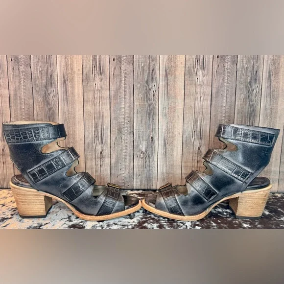 FREEBIRD Quail Black Multi Distressed Strappy Sandals Size 9 - Picture 8 of 14